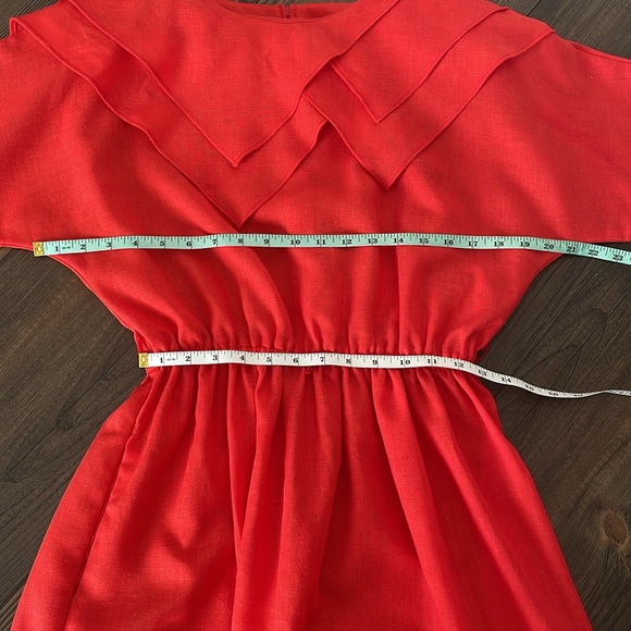 RARE VINTAGE J. Ellis Linen Blend STATEMENT COLLAR Dress - Picture 7 of 8